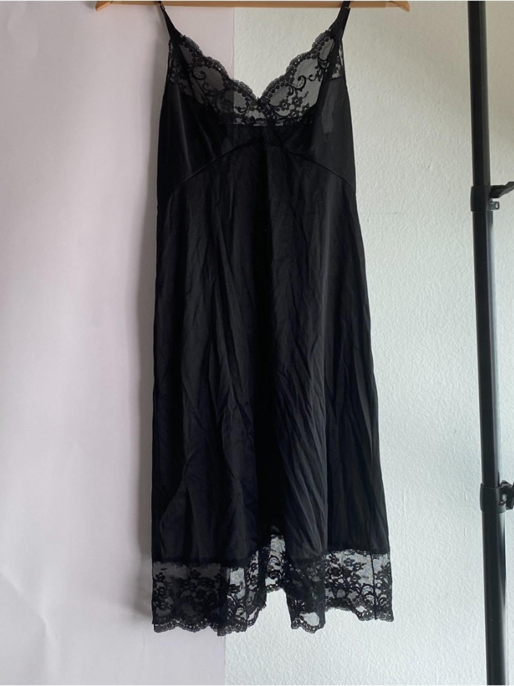 Vintage Black Lace Slip Dress